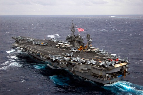 Flying Aircraft Carrier on The First Navy Jack Flying On The Uss Kitty Hawk