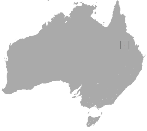 Range of the Northern Hairy-Nosed Wombat (exaggerated to be visible) 