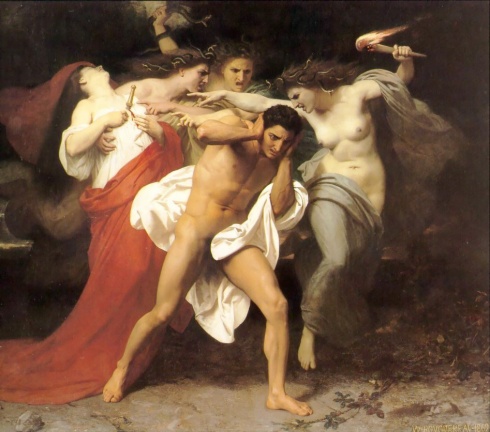 The Remorse of Orestes (William-Adolphe Bouguereau, 1862, oil on canvas)